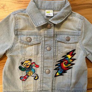 NWOT Unisex Toddler Jean Jacket, 2T, Grateful Dead Patches & Appliques
